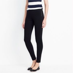 J Crew Black Gigi Ponte Side Zip Pants 